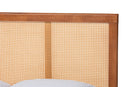 Webb Light Walnut King Platform Bed with Woven Rattan Baxton