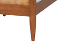 Webb Light Walnut Queen Platform Bed with Woven Rattan Baxton