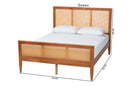 Webb Light Walnut King Platform Bed with Woven Rattan Baxton