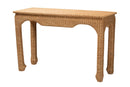Albion Handwoven Natural Rattan Console Table Baxton