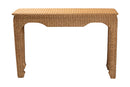 Albion Handwoven Natural Rattan Console Table Baxton