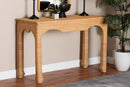 Albion Handwoven Natural Rattan Console Table Baxton