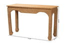 Albion Handwoven Natural Rattan Console Table Baxton