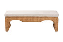 Albion Ming Style Natural Rattan Bench Baxton