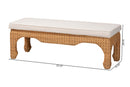 Albion Ming Style Natural Rattan Bench Baxton