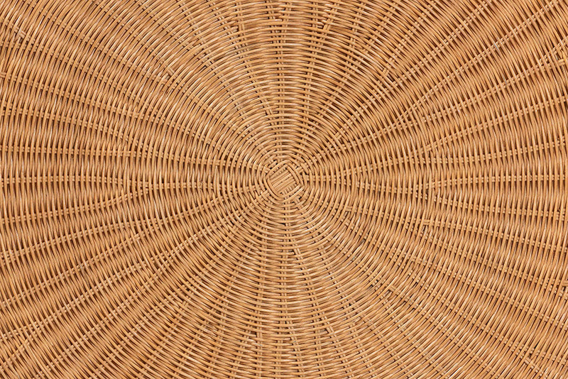 Jamila Natural Rattan Coffee Table with Splayed Legs Baxton