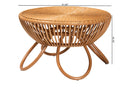 Jamila Natural Rattan Coffee Table with Splayed Legs Baxton