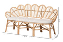 Hartman Natural Rattan Accent Bench with Removable Cushion Baxton