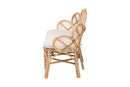 Hartman Natural Rattan Accent Bench with Removable Cushion Baxton