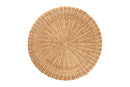 Benji Scallop Natural Rattan Pedestal Side Table Baxton