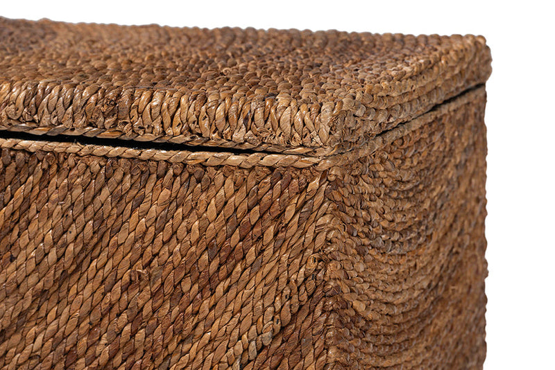 Niko Handwoven Seagrass Storage Bench with Removable Lid Baxton