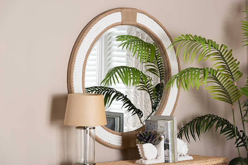 Aiko Round Woven Rope Mirror Baxton