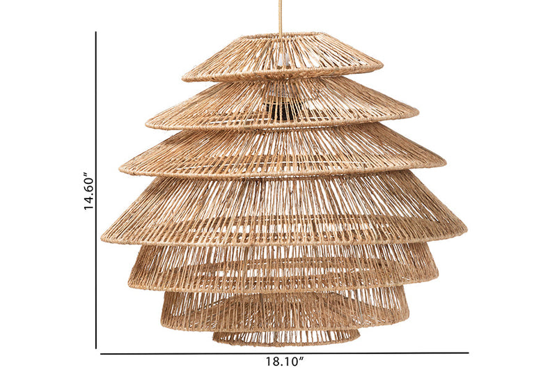 Iskra Handwoven Jute Pendant Lampshade Baxton