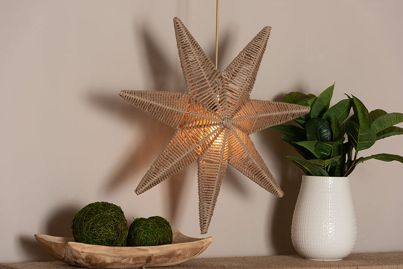 Kresna Handwoven Jute Pendant Lampshade Baxton