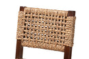 Delilah Handwoven Seagrass Bar Stool with Mahogany Wood Frame Baxton