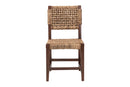 Delilah Handwoven Seagrass Dining Chair with Mahogany Wood Frame Baxton