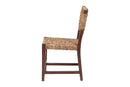 Delilah Handwoven Seagrass Dining Chair with Mahogany Wood Frame Baxton