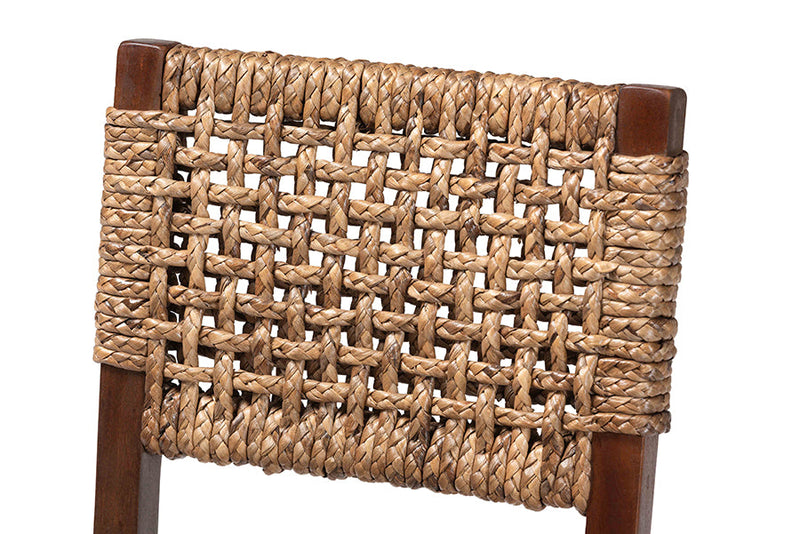 Delilah Handwoven Seagrass Dining Chair with Mahogany Wood Frame Baxton
