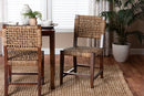 Delilah Handwoven Seagrass Dining Chair with Mahogany Wood Frame Baxton