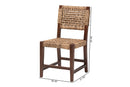 Delilah Handwoven Seagrass Dining Chair with Mahogany Wood Frame Baxton