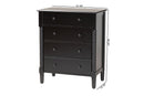 Bernice Farmhouse Black Spindle Wood 5-Drawer Chest Baxton