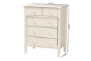 Bernice Farmhouse Ivory Spindle Wood 5-Drawer Chest Baxton