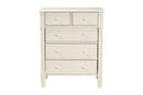 Bernice Farmhouse Ivory Spindle Wood 5-Drawer Chest Baxton