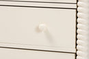 Bernice Farmhouse Ivory Spindle Wood 5-Drawer Chest Baxton