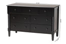 Bernice Farmhouse Black Spindle Wood 7-Drawer Dresser Baxton