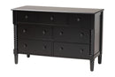 Bernice Farmhouse Black Spindle Wood 7-Drawer Dresser Baxton