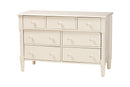 Bernice Farmhouse Ivory Spindle Wood 7-Drawer Dresser Baxton