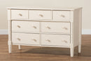 Bernice Farmhouse Ivory Spindle Wood 7-Drawer Dresser Baxton