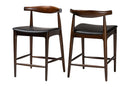 Marquetterie Counter Stool Set of 2 Baxton