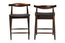 Marquetterie Counter Stool Set of 2 Baxton