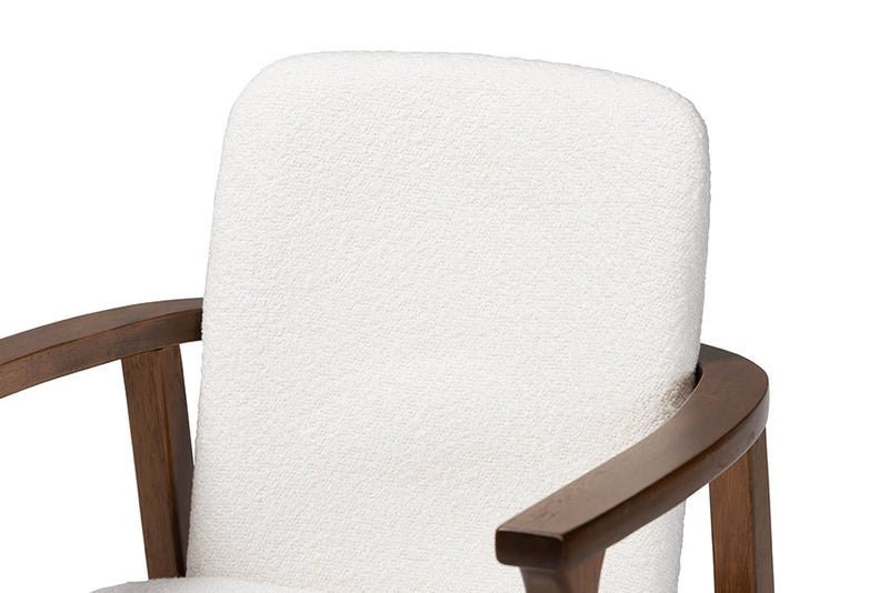 Mariette Boucle Upholstered Dining Chair Set of 2 Baxton