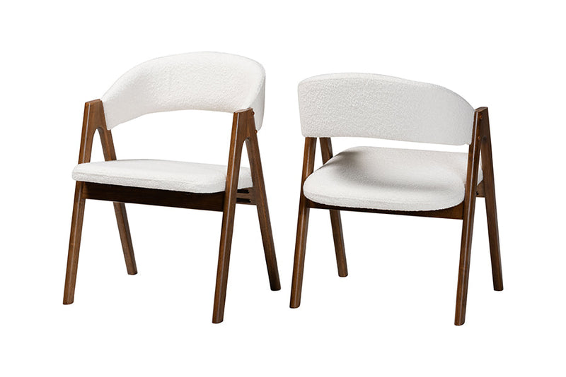 Winslow Boucle Upholstered Dining Chair Set of 2 Baxton