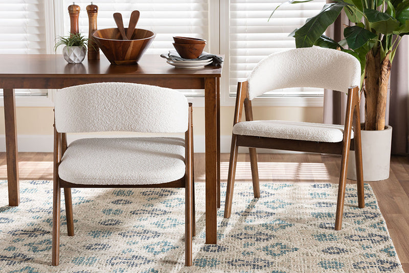Winslow Boucle Upholstered Dining Chair Set of 2 Baxton
