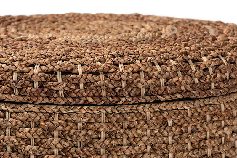 Tabitha Handwoven Seagrass Storage Ottoman w/Lift Top Lid Baxton