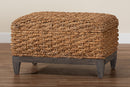 Tabitha Handwoven Seagrass Storage Ottoman with Lift Top Lid Baxton