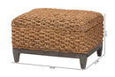 Tabitha Handwoven Seagrass Storage Ottoman with Lift Top Lid Baxton