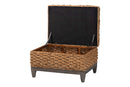 Tabitha Handwoven Seagrass Storage Ottoman with Lift Top Lid Baxton