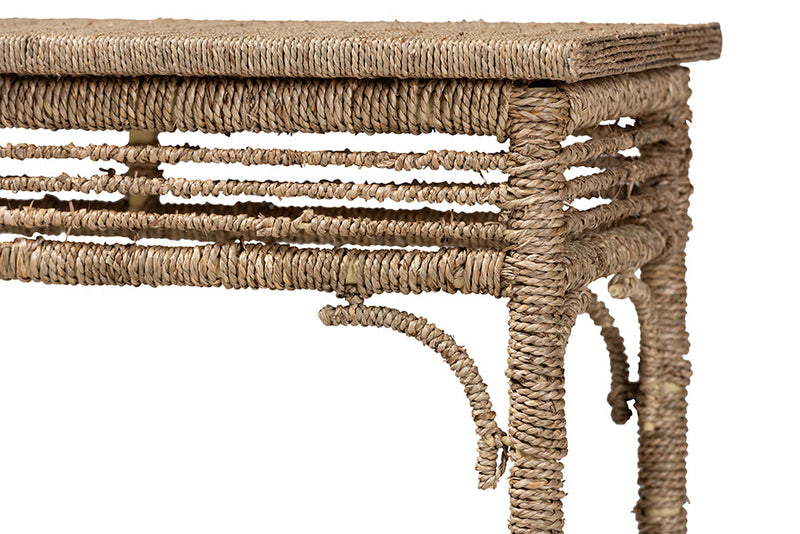 Eamon Handwoven Seagrass Console Table Baxton