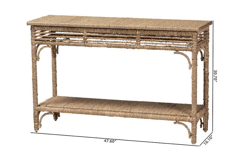 Eamon Handwoven Seagrass Console Table Baxton