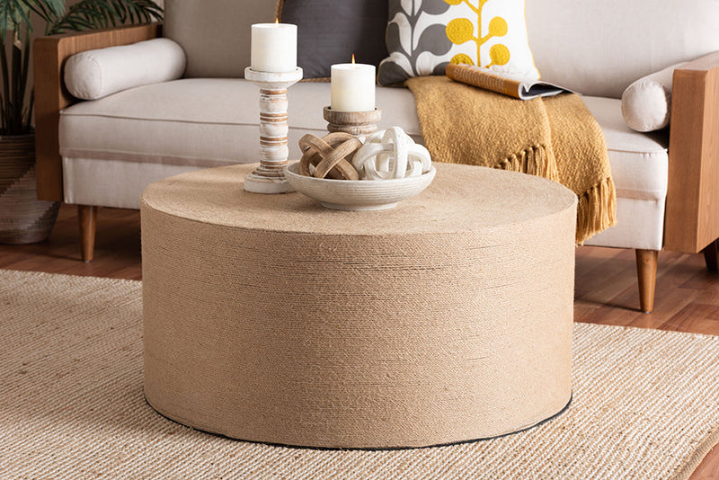 Jennica Handwoven Jute Coffee Table Baxton