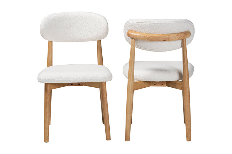 Walthard Boucle Upholstered Dining Chair Set of 2 Baxton