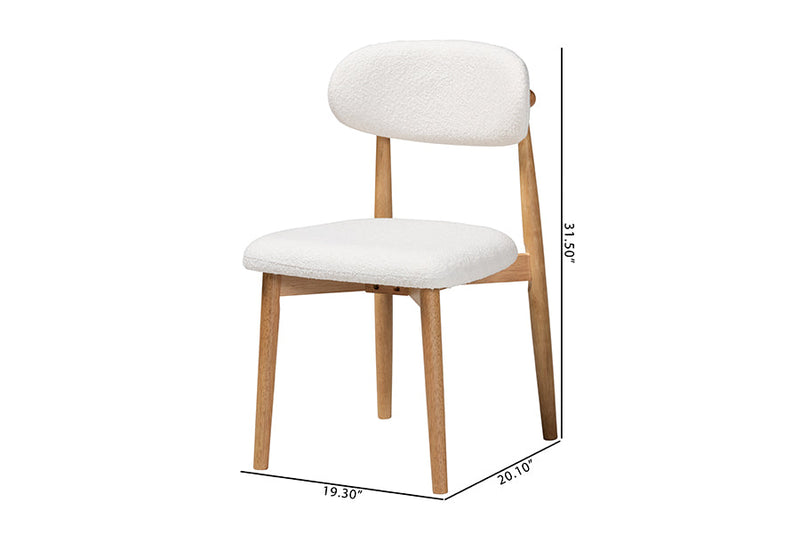Walthard Boucle Upholstered Dining Chair Set of 2 Baxton
