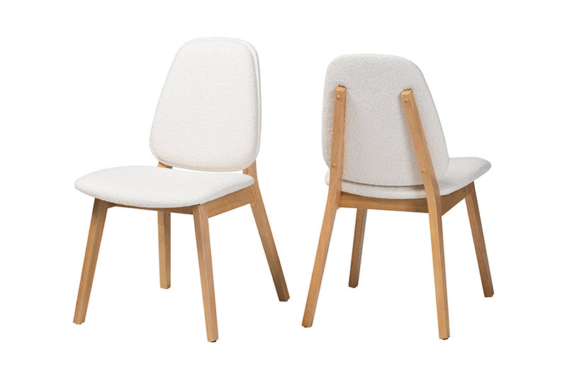 Caelan Boucle Upholstered Dining Chair Set of 2 Baxton