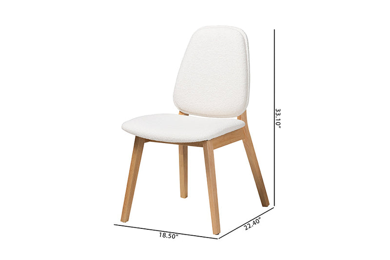 Caelan Boucle Upholstered Dining Chair Set of 2 Baxton
