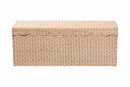 Helios Scallop Natural Rattan Bench with Lift-top Lid Baxton