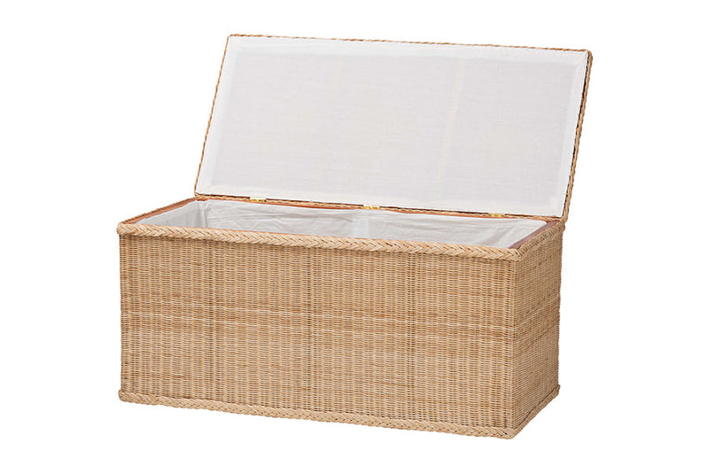 Chabela Braided Natural Rattan Chest with Lift-top Lid Baxton
